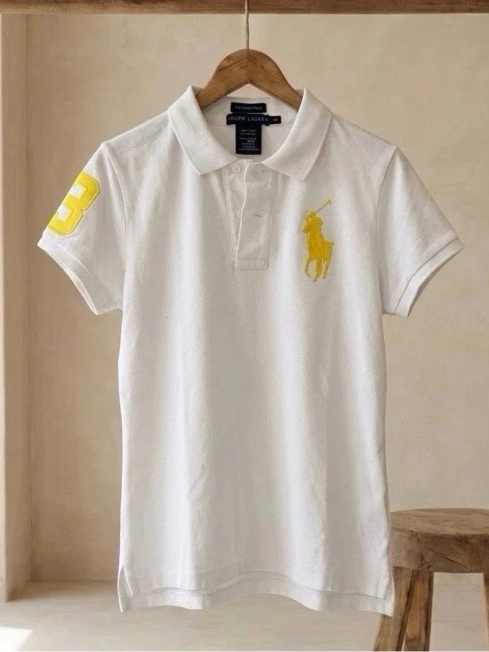 Polo Ralph Lauren Women’s Big Pony Polo Shirt White Slim Fit Sz S Classic Preppy
